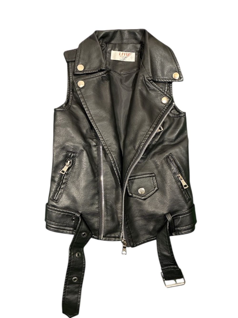 LJYH Black Faux Leather Vest Size 3-4